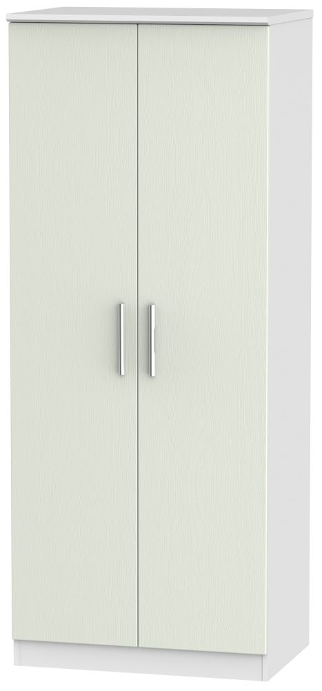 Knightsbridge 2 Door Wardrobe Kaschmir Ash And White