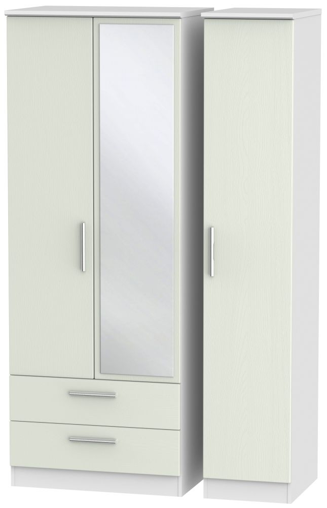 Knightsbridge 3 Door 2 Left Drawer Tall Combi Wardrobe Kaschmir Ash And White