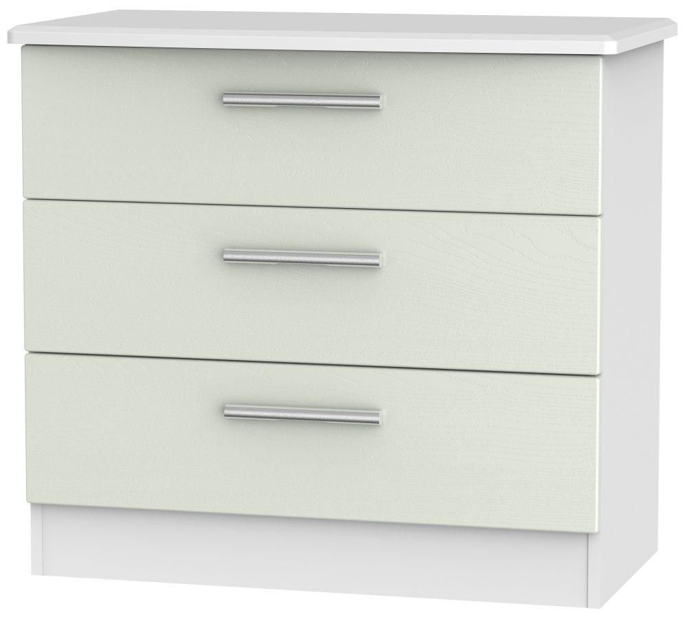 Knightsbridge 3 Drawer Chest Kaschmir Ash And White