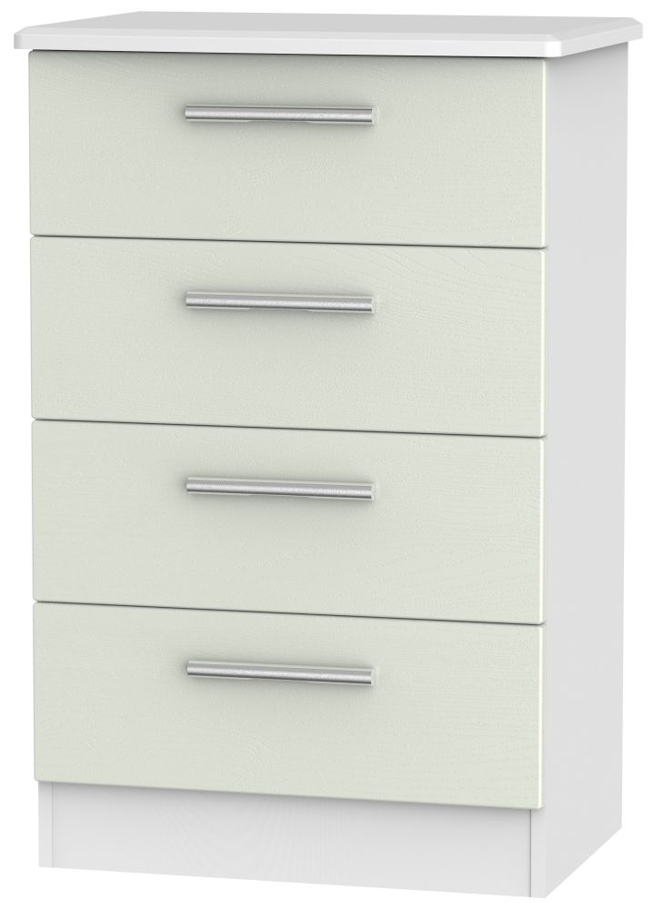 Knightsbridge 4 Drawer Midi Chest Kaschmir Ash And White