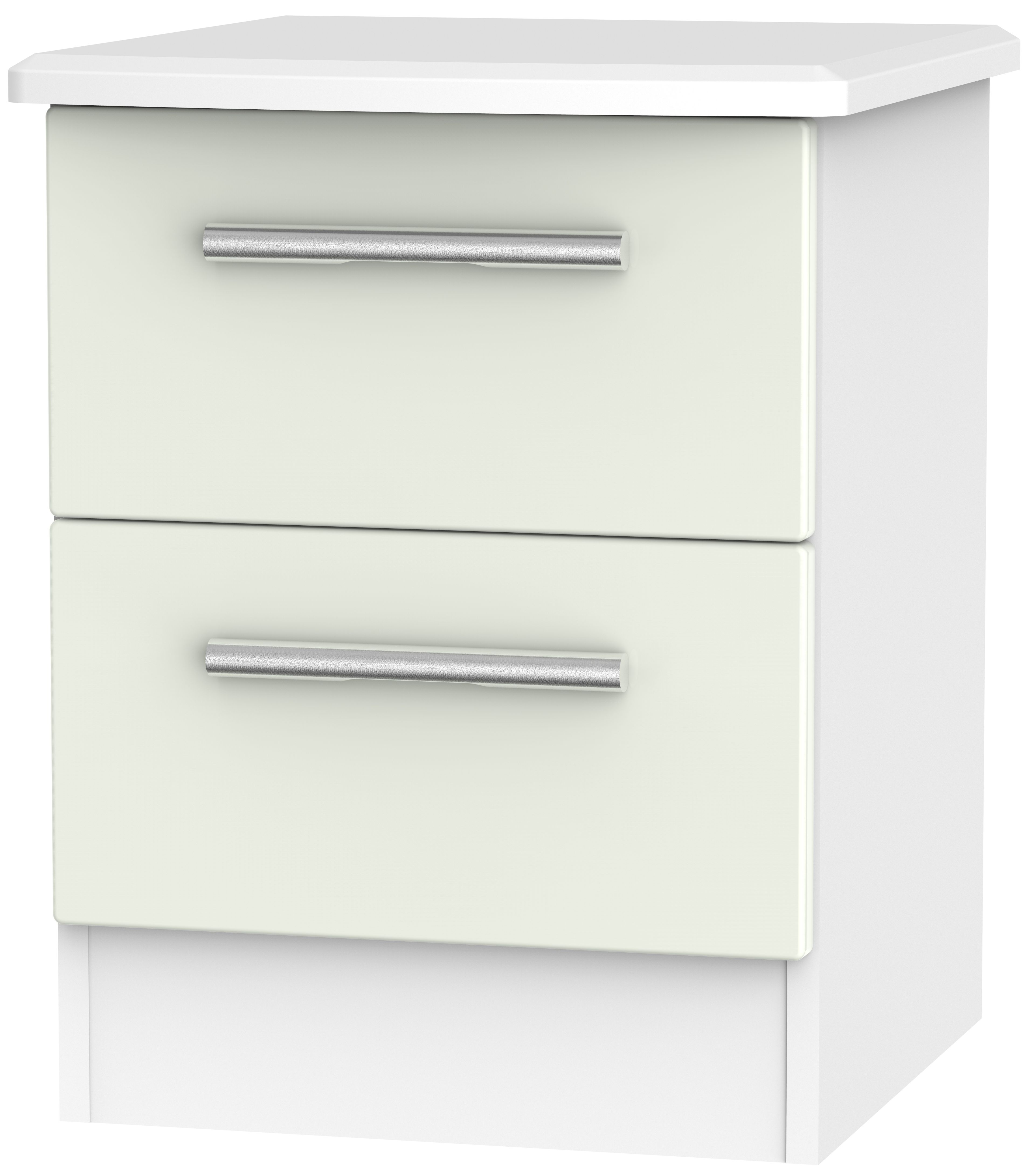 Knightsbridge 2 Drawer Bedside Cabinet Kaschmir Matt And White