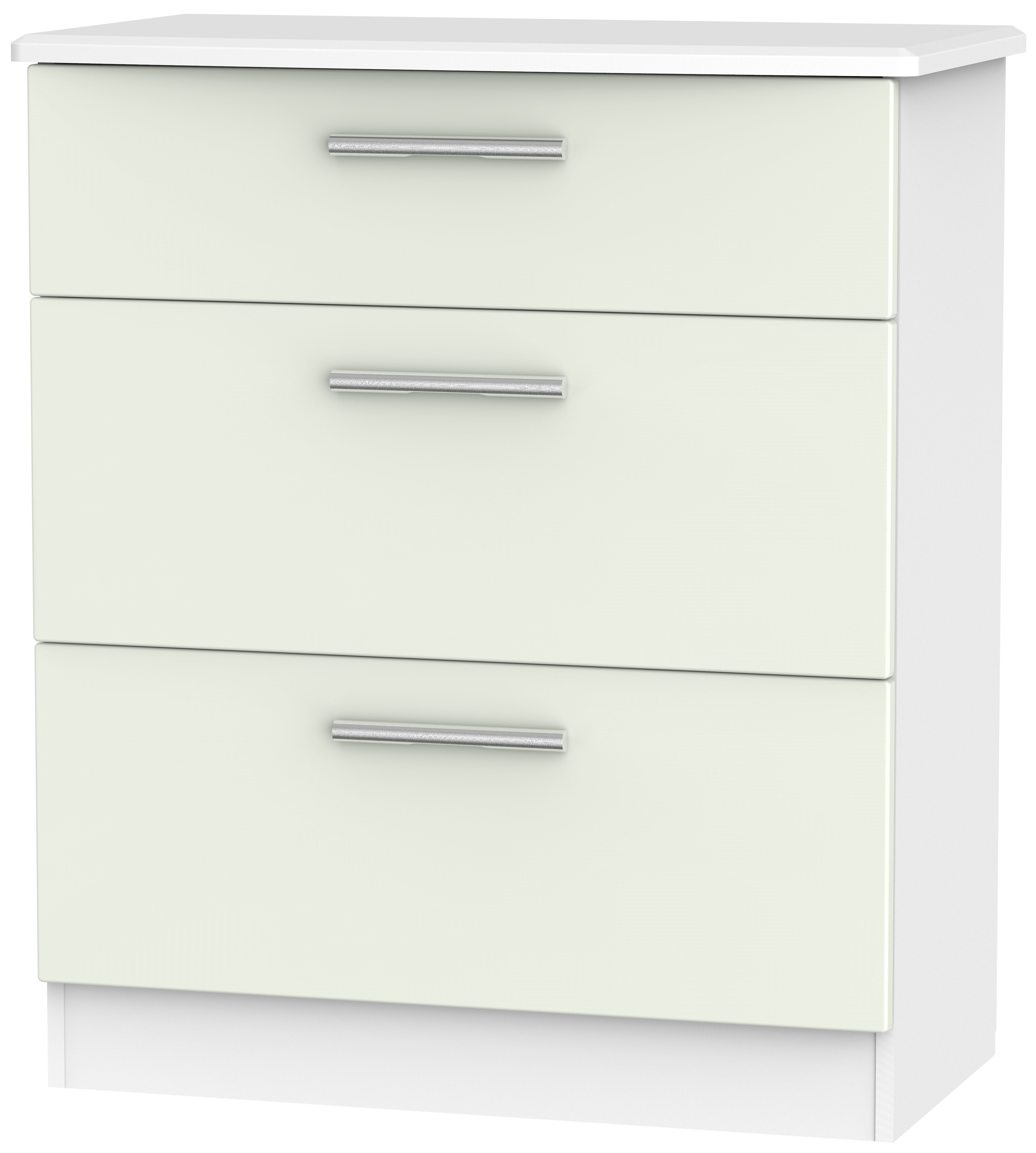 Knightsbridge 3 Drawer Deep Chest Kaschmir Matt And White