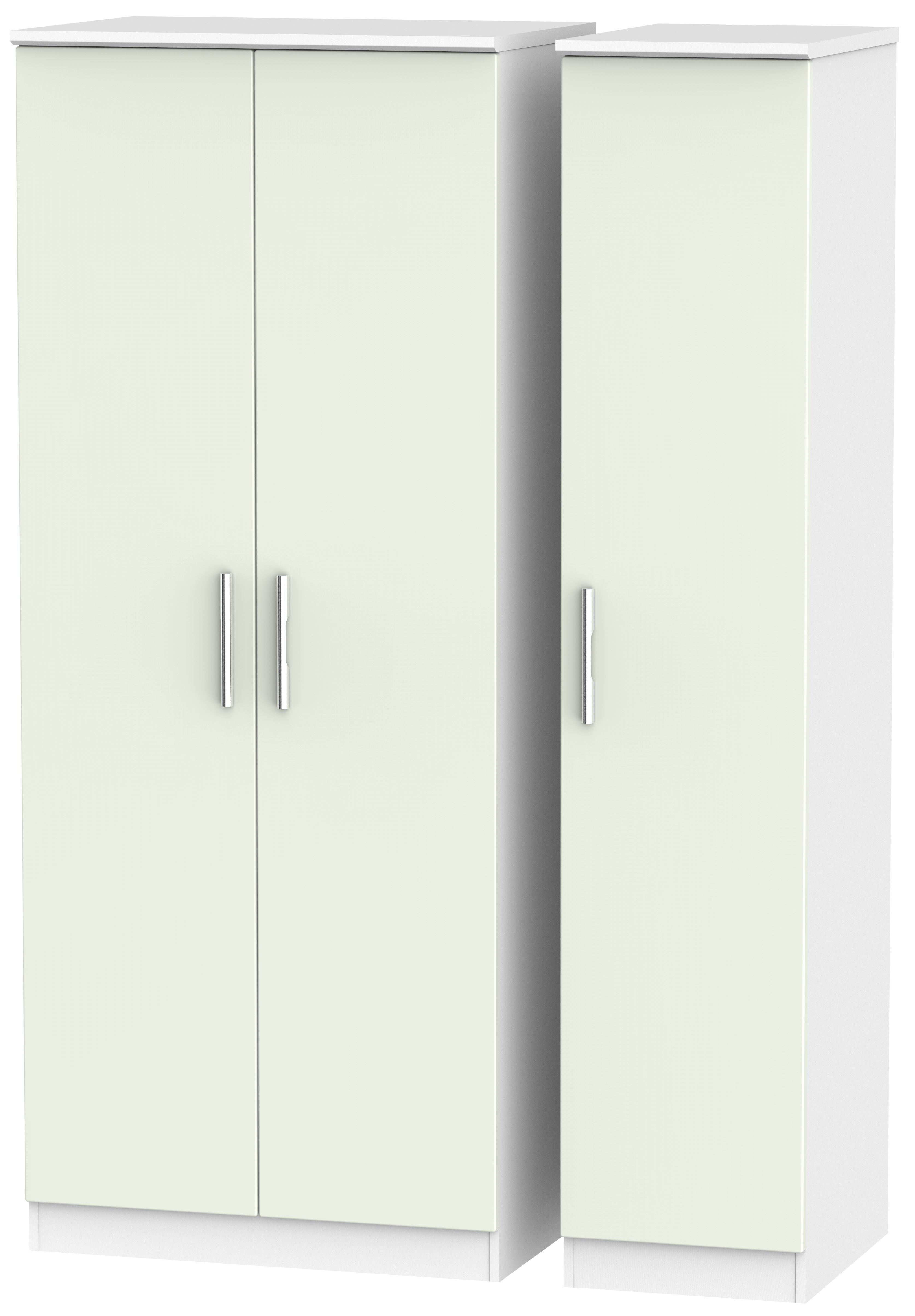 Knightsbridge 3 Door Wardrobe Kaschmir Matt And White