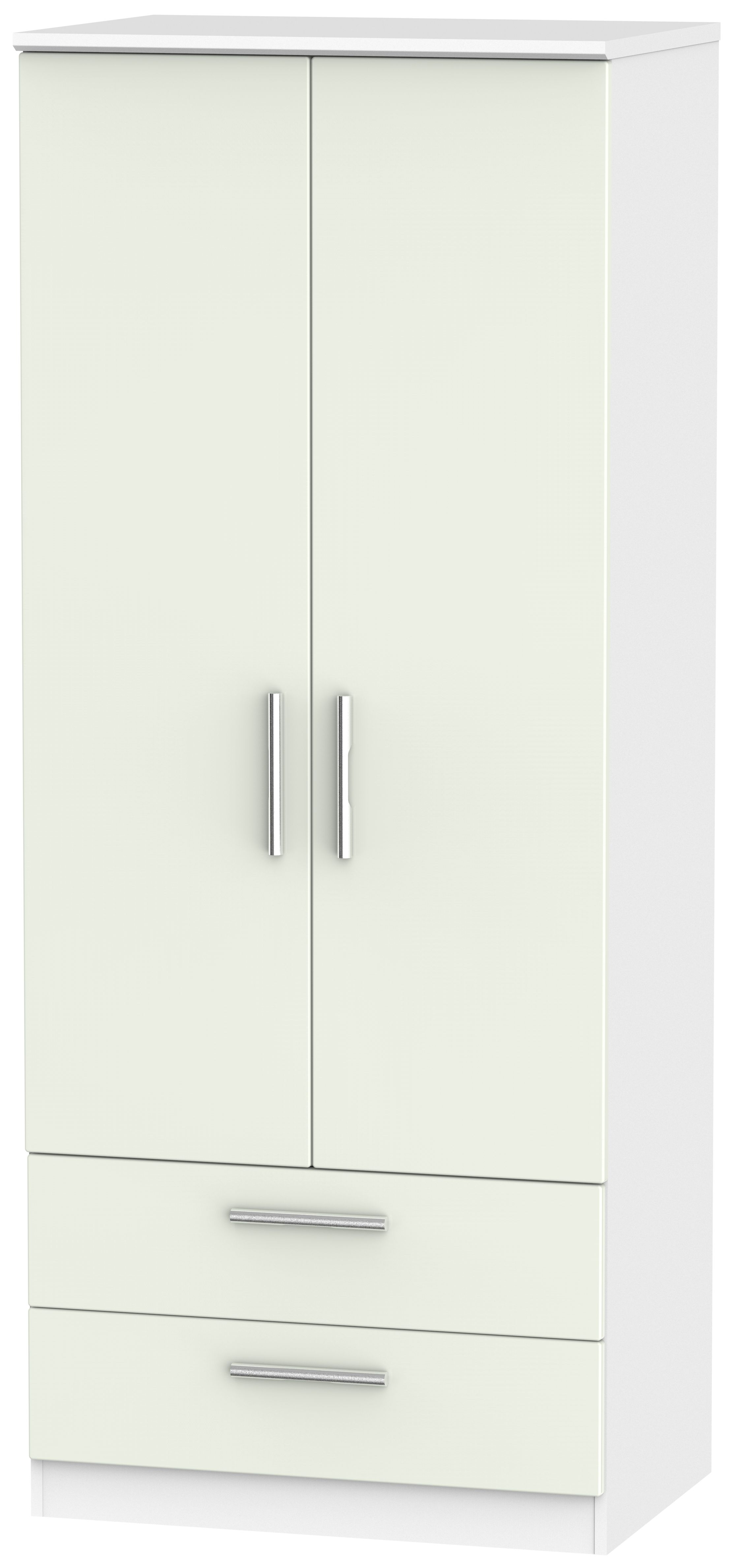 Knightsbridge 2 Door 2 Drawer Wardrobe Kaschmir Matt And White