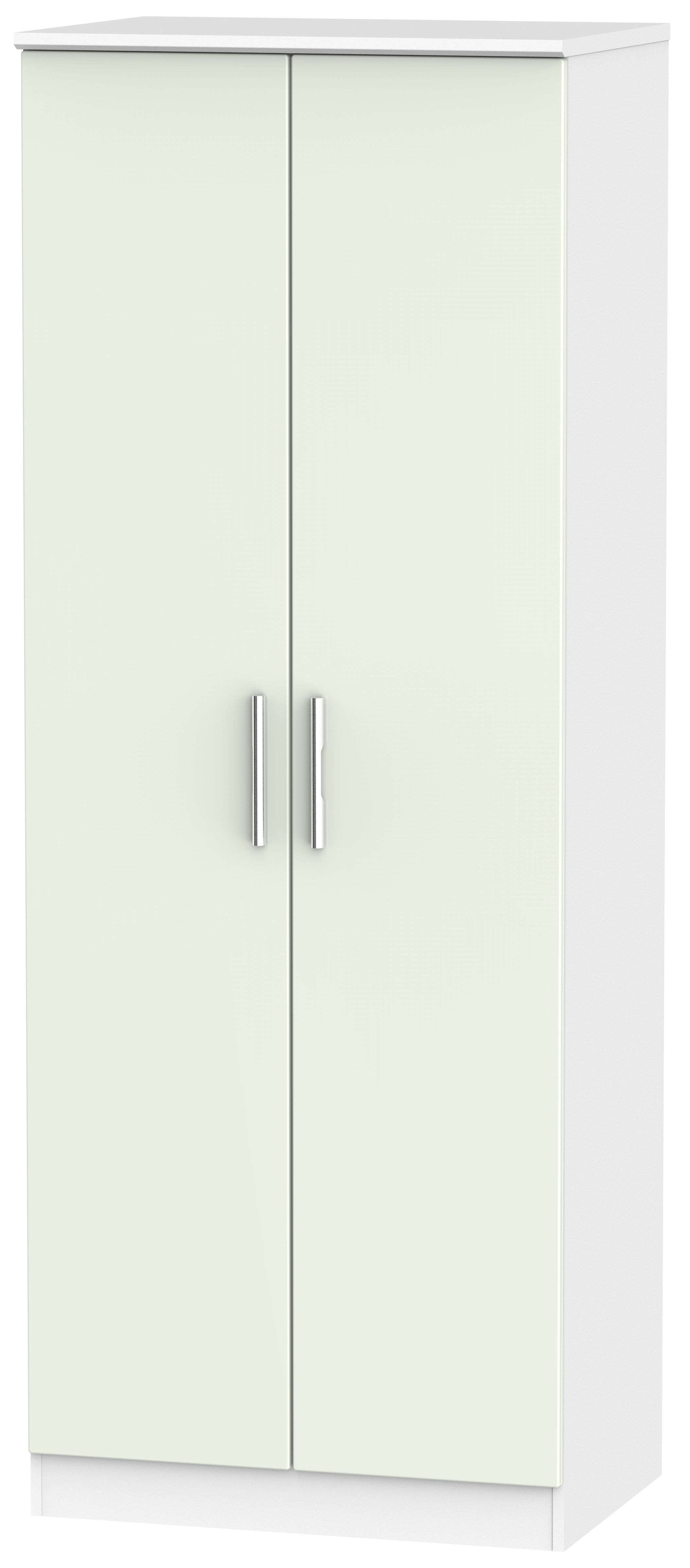 Knightsbridge 2 Door Tall Hanging Wardrobe Kaschmir Matt And White