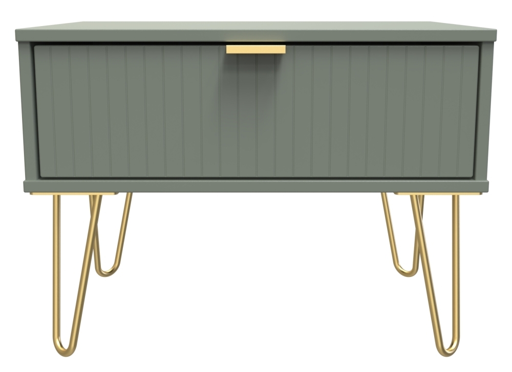 Linear Reed Green 1 Drawer Midi Chest With Hairpin Legs