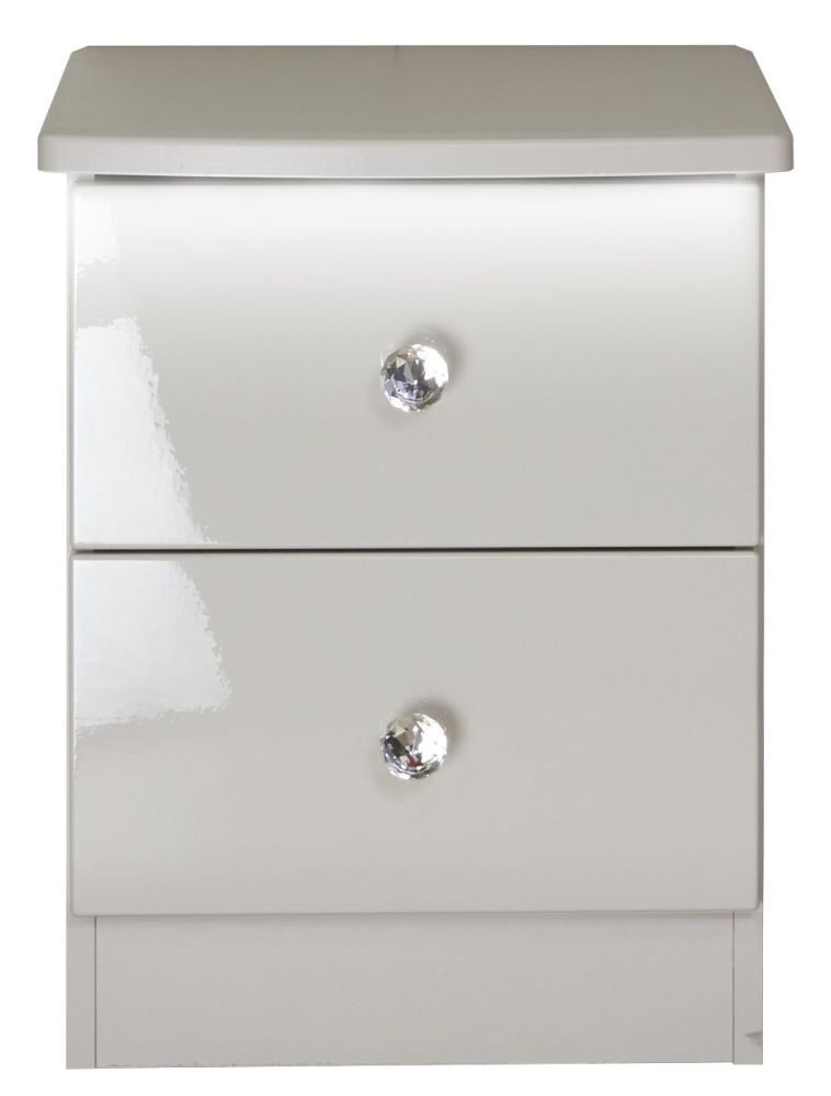 Lumiere Kaschmir Gloss 2 Drawer Bedside Cabinet