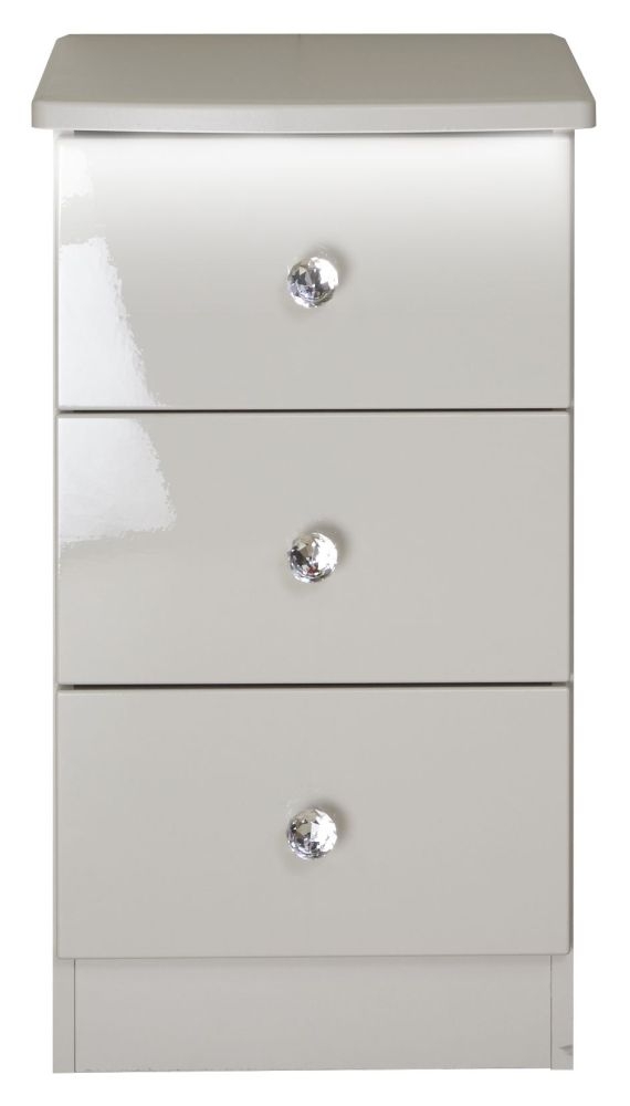 Lumiere Kaschmir Gloss 3 Drawer Bedside Cabinet