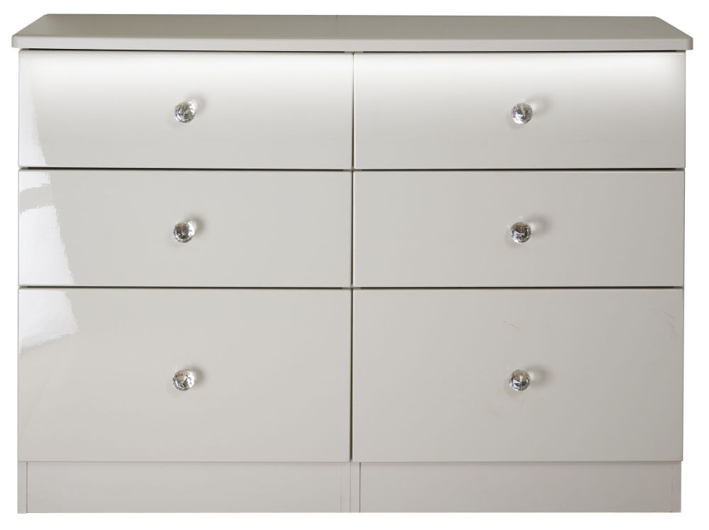 Lumiere Kaschmir Gloss 6 Drawer Midi Chest