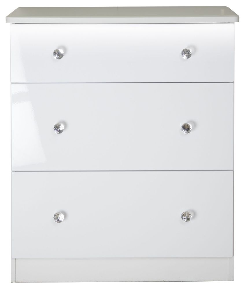 Lumiere White Gloss 3 Drawer Deep Chest