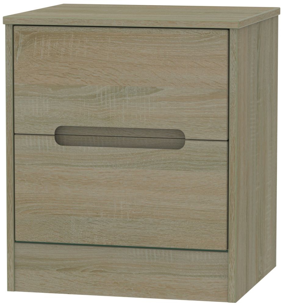 Monaco Darkolino 2 Drawer Bedside Cabinet