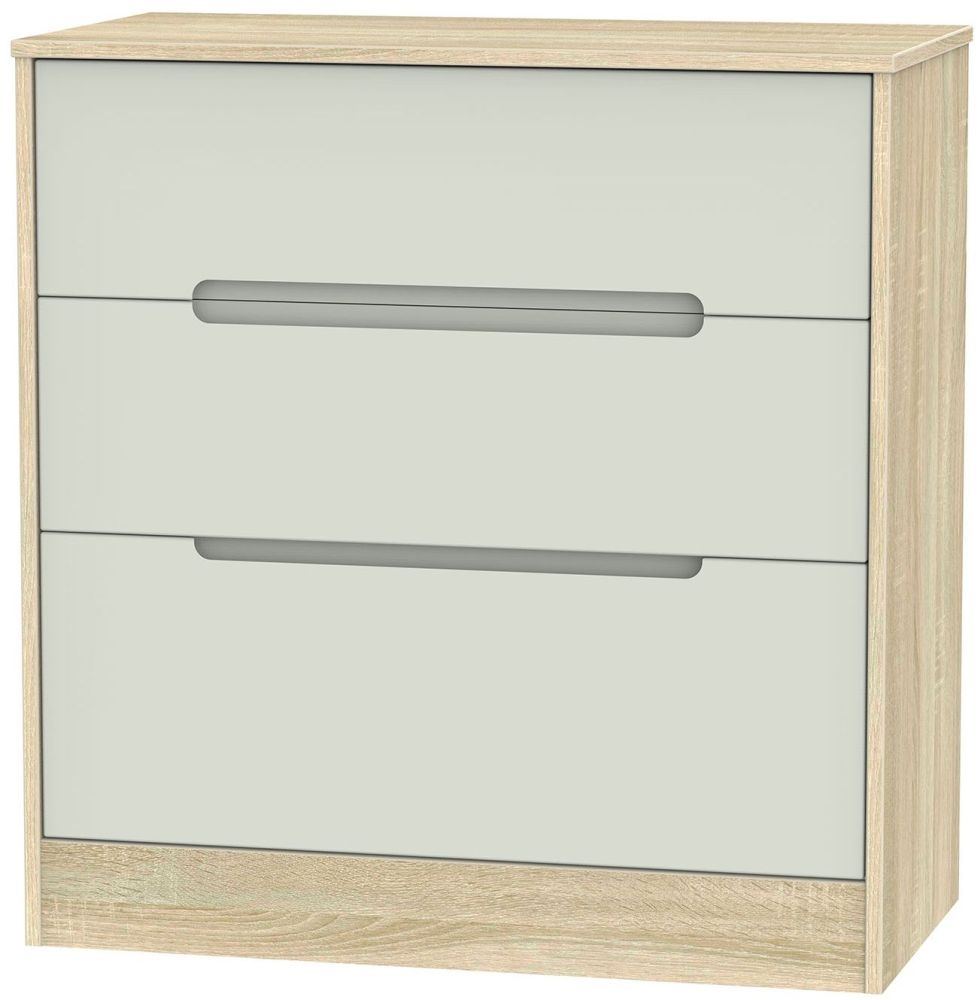 Monaco 3 Drawer Deep Chest Kaschmir Matt And Bardolino