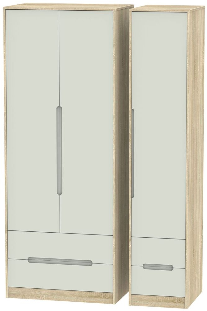 Monaco 3 Door 4 Drawer Tall Wardrobe Kaschmir Matt And Bardolino