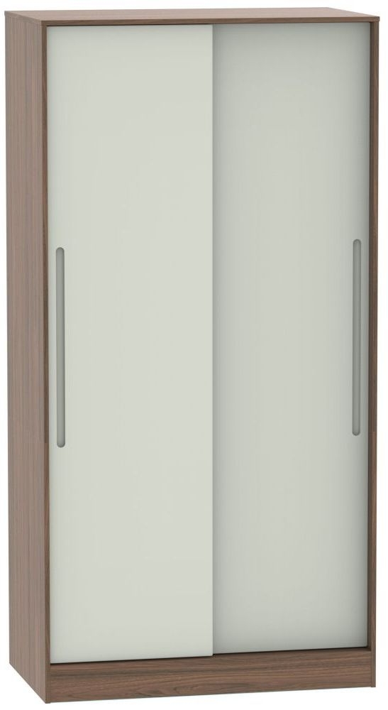 Monaco 2 Door Sliding Wardrobe Kaschmir Matt And Carini Walnut