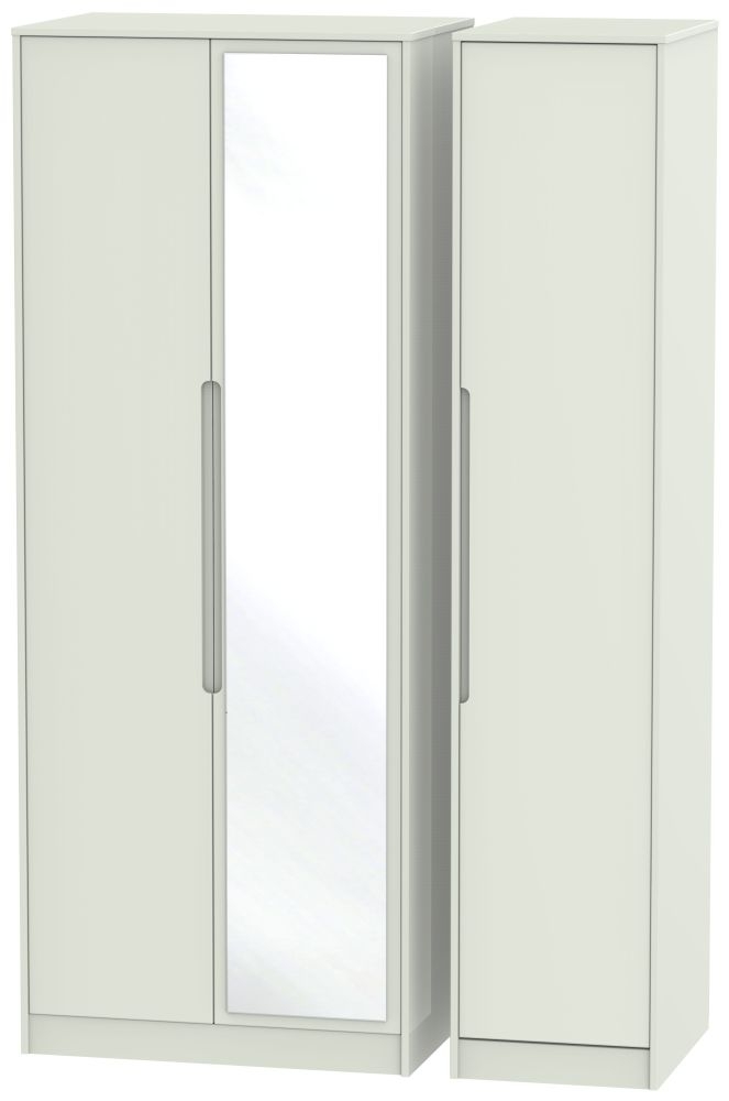 Monaco Kaschmir Matt 3 Door Tall Mirror Wardrobe