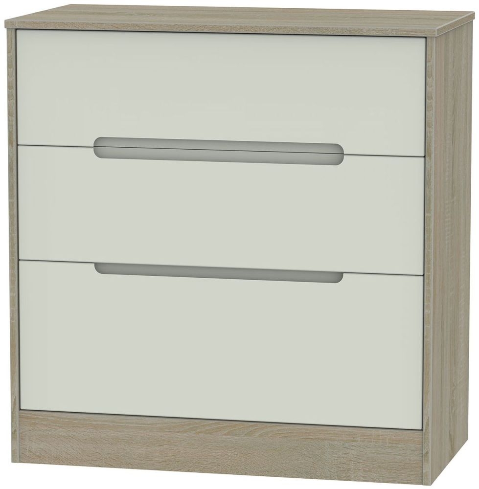 Monaco 3 Drawer Deep Chest Kaschmir And Darkolino