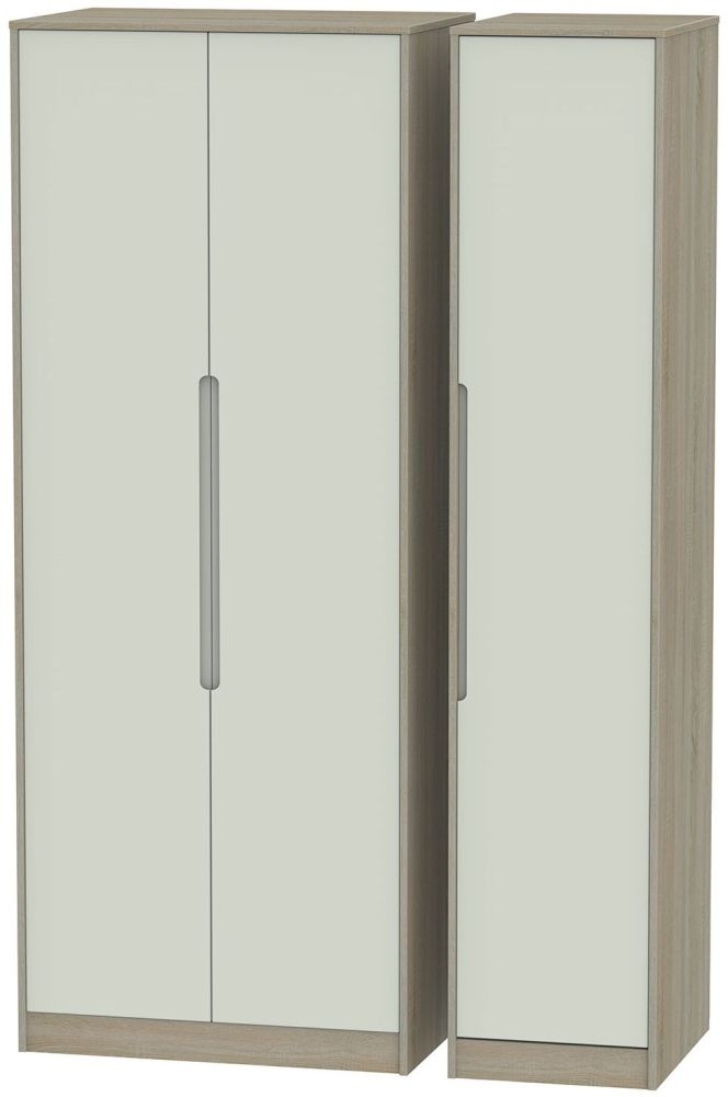 Monaco 3 Door Tall Wardrobe Kaschmir And Darkolino