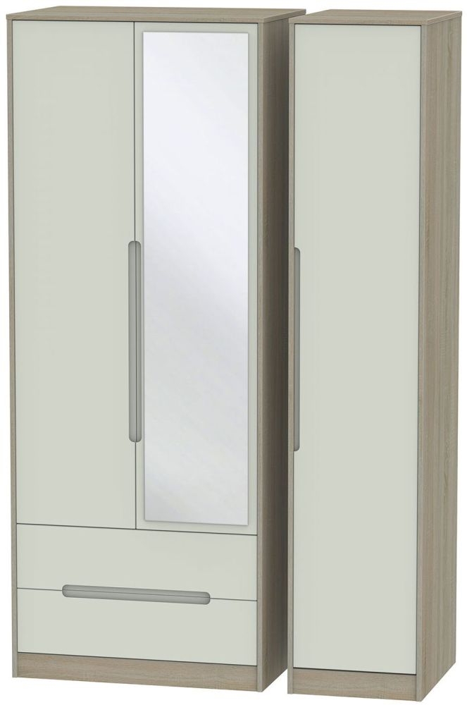 Monaco 3 Door 2 Left Drawer Tall Combi Wardrobe Kaschmir And Darkolino