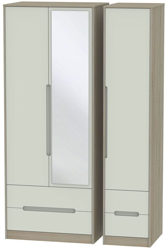 Monaco 3 Door 4 Drawer Tall Combi Wardrobe Kaschmir And Darkolino