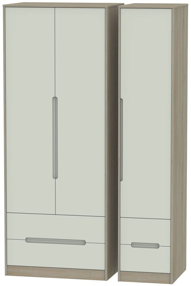 Monaco 3 Door 4 Drawer Tall Wardrobe Kaschmir And Darkolino