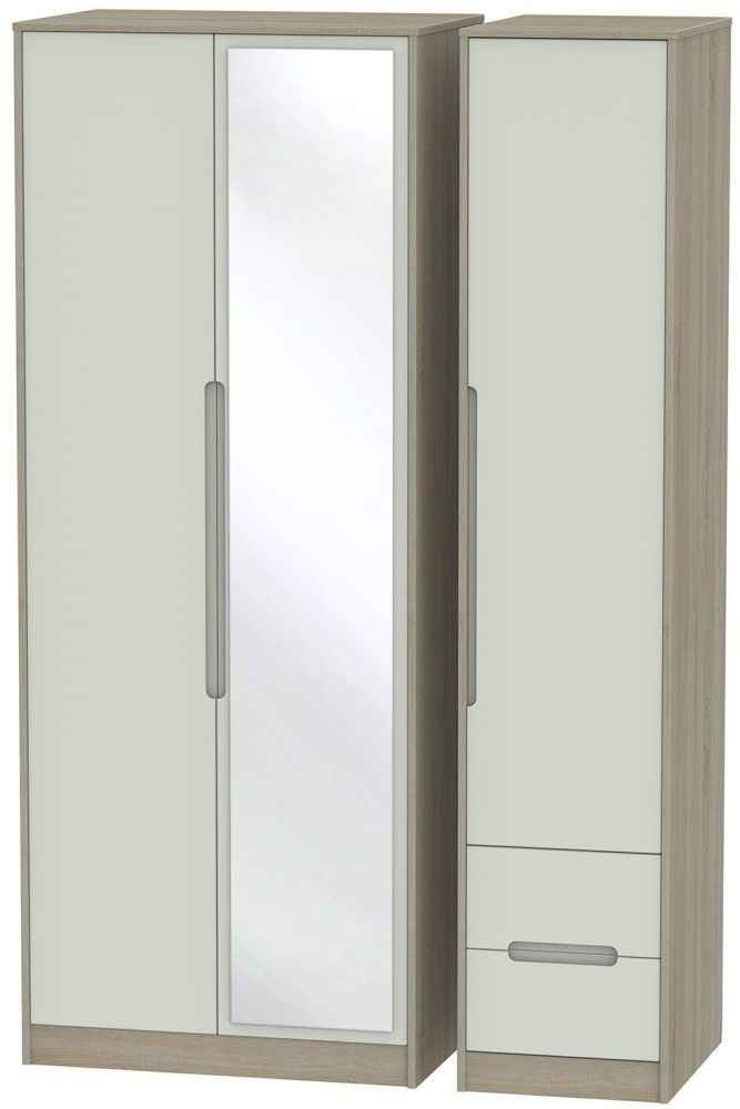 Monaco 3 Door 2 Right Drawer Tall Combi Wardrobe Kaschmir And Darkolino