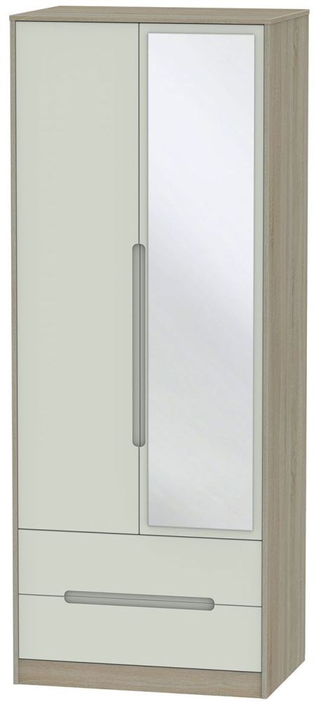 Monaco 2 Door Tall Combi Wardrobe Kaschmir And Darkolino