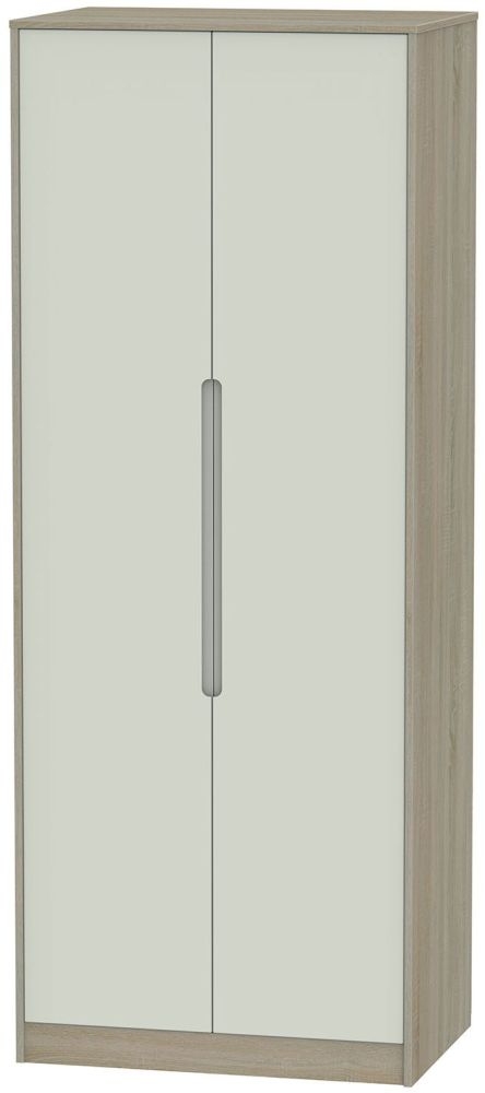 Monaco 2 Door Tall Hanging Wardrobe Kaschmir And Darkolino