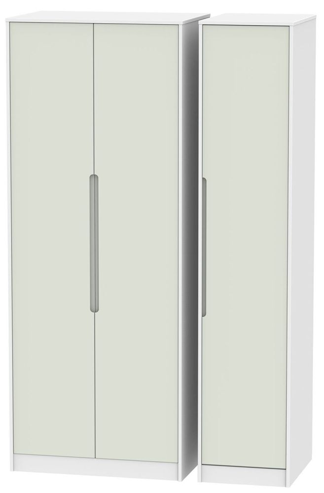 Monaco 3 Door Tall Wardrobe Kaschmir And White