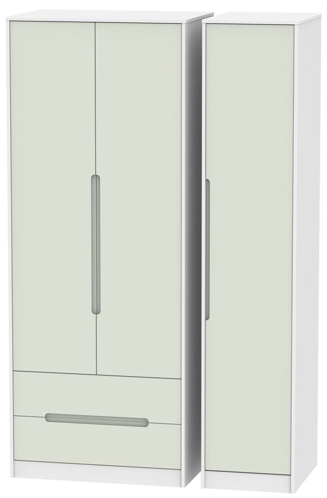 Monaco 3 Door 2 Left Drawer Tall Wardrobe Kaschmir And White