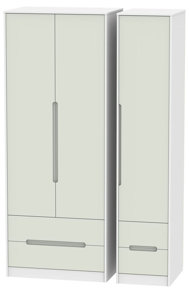 Monaco 3 Door 4 Drawer Tall Wardrobe Kaschmir And White