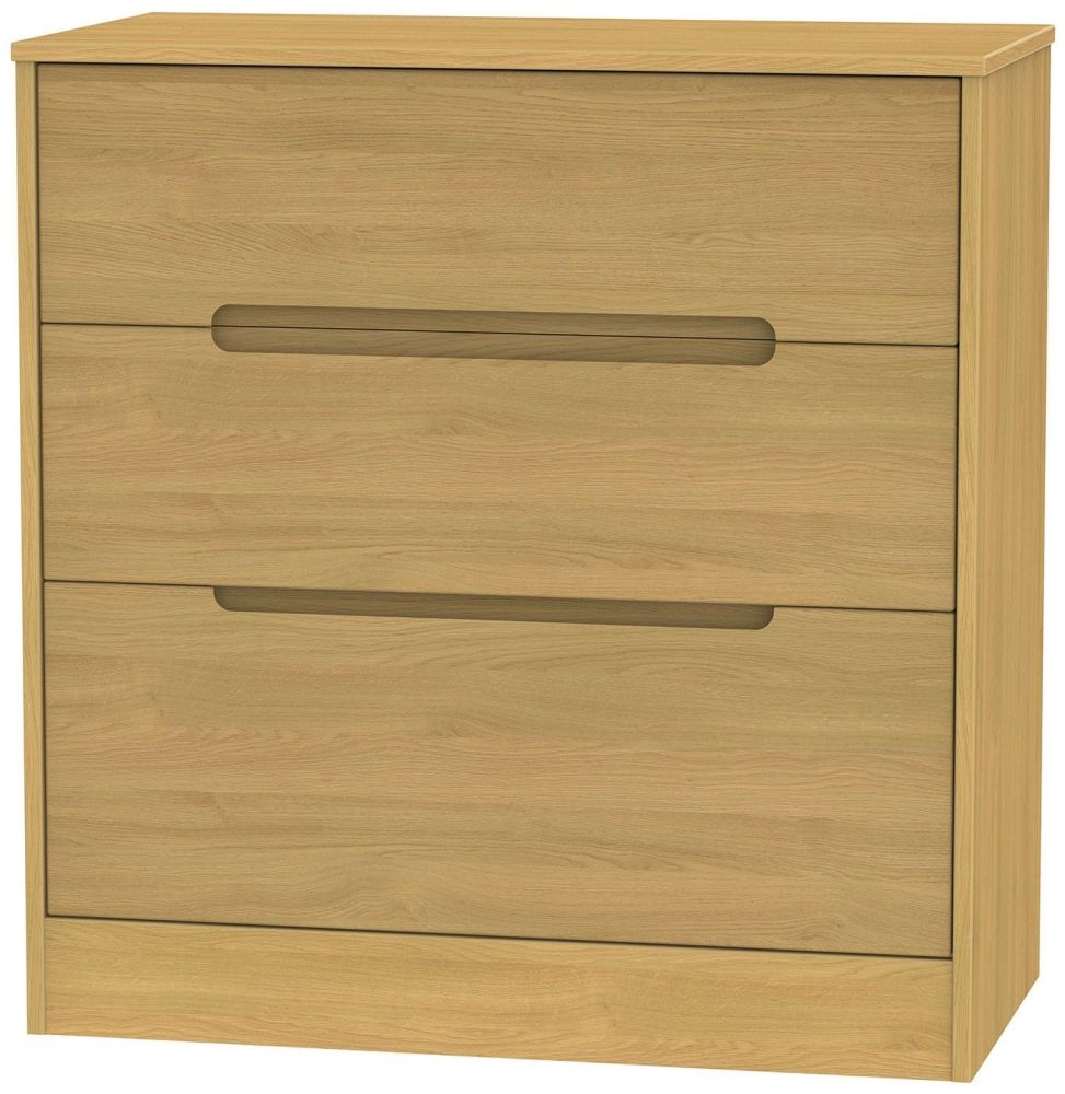 Monaco Modern Oak 3 Drawer Deep Chest