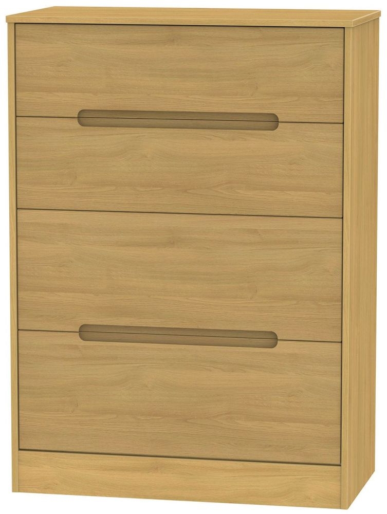 Monaco Modern Oak 4 Drawer Deep Chest