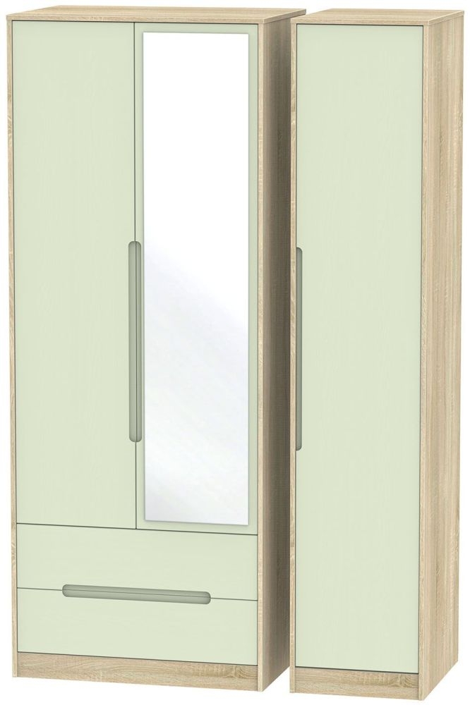 Monaco 3 Door 2 Left Drawer Tall Combi Wardrobe Mussel And Bardolino