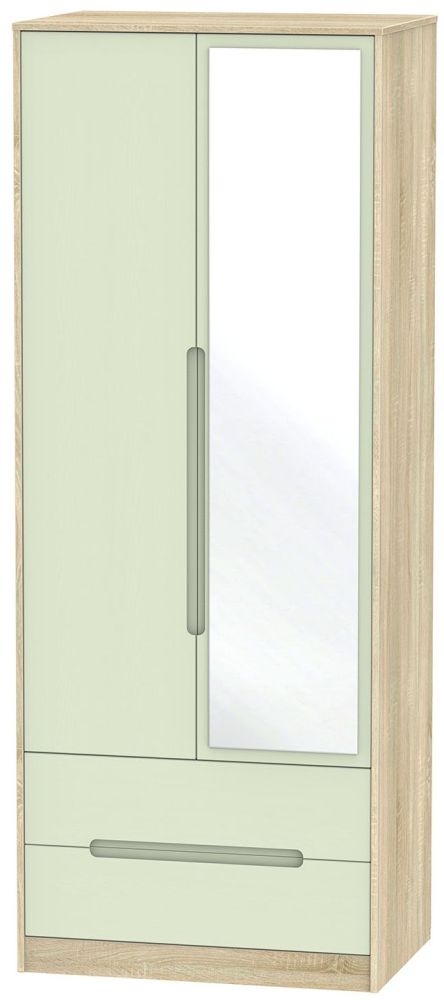 Monaco 2 Door Combi Wardrobe Mussel And Bardolino