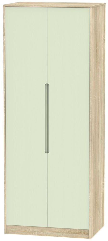 Monaco 2 Door Tall Hanging Wardrobe Mussel And Bardolino