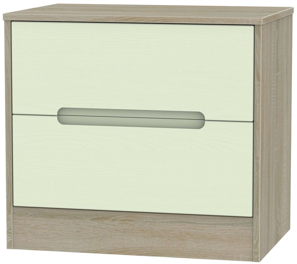 Monaco 2 Drawer Midi Chest Mussel And Darkolino