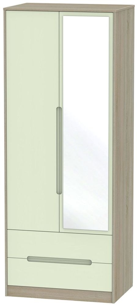 Monaco 2 Door Combi Wardrobe Mussel And Darkolino