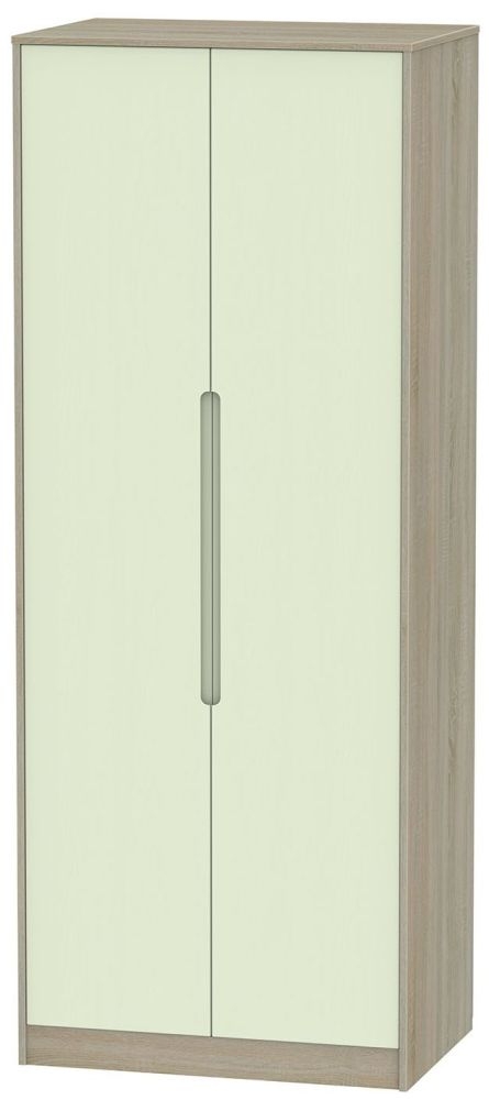 Monaco 2 Door Tall Hanging Wardrobe Mussel And Darkolino