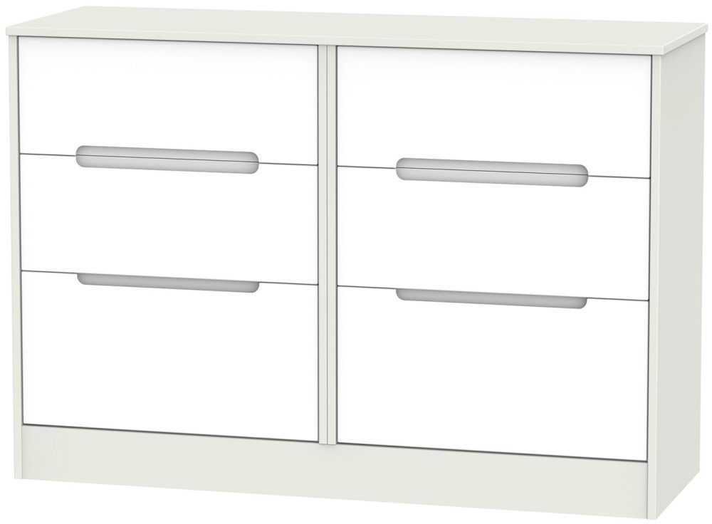 Monaco 6 Drawer Midi Chest White And Kaschmir