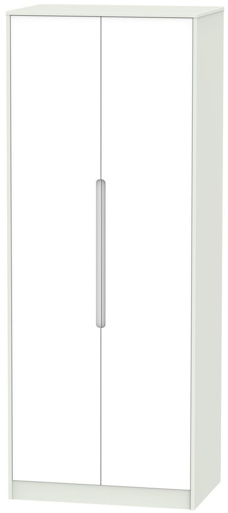 Monaco 2 Door Tall Hanging Wardrobe White And Kaschmir