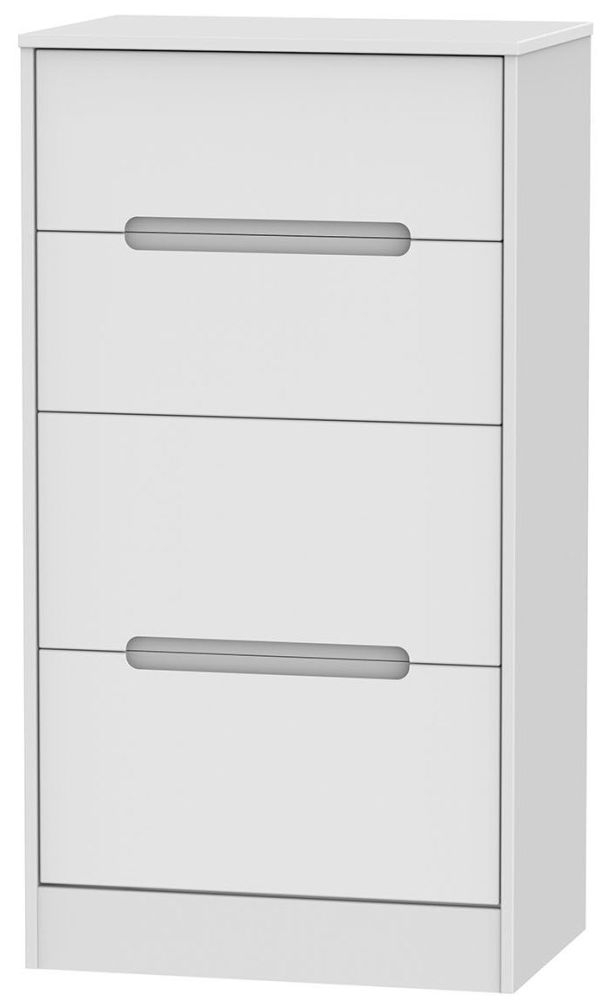 Monaco White 4 Drawer Deep Midi Chest