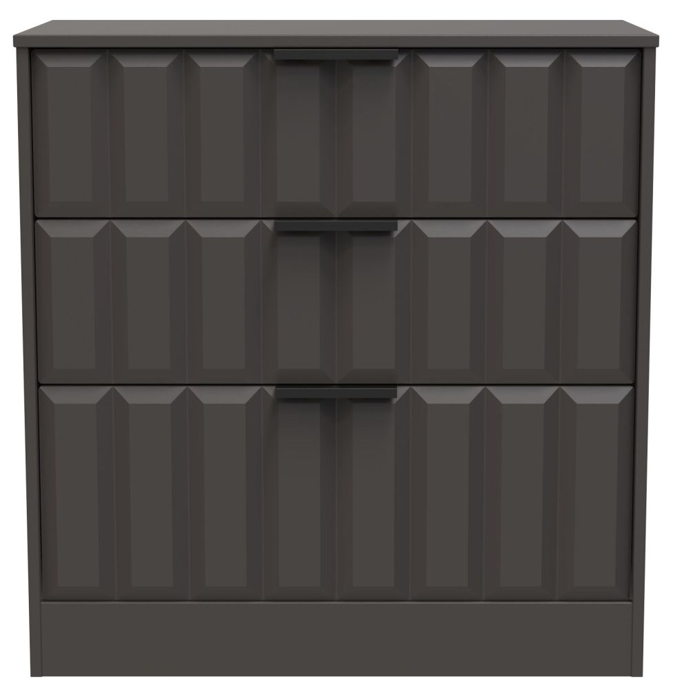 New York Graphite 3 Drawer Deep Chest