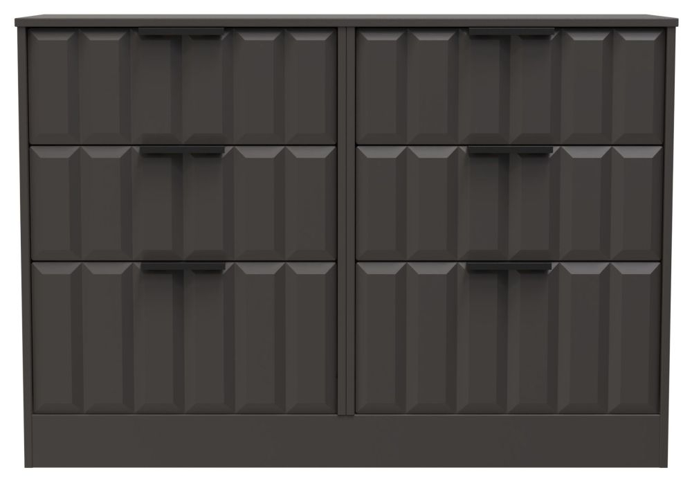 New York Graphite 6 Drawer Midi Chest