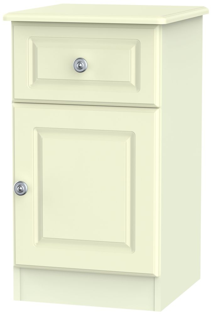 Pembroke Cream 1 Door 1 Drawer Bedside Cabinet