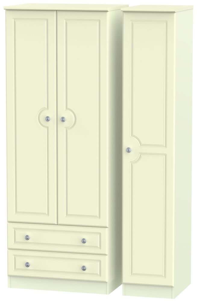 Pembroke Cream 3 Door 2 Drawer Tall Wardrobe