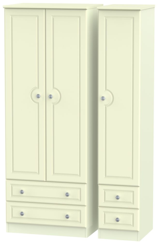 Pembroke Cream 3 Door 4 Drawer Tall Wardrobe