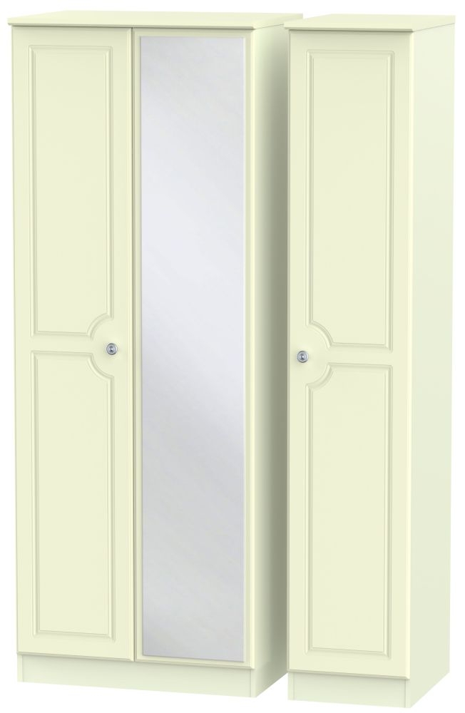 Pembroke Cream 3 Door Tall Mirror Wardrobe