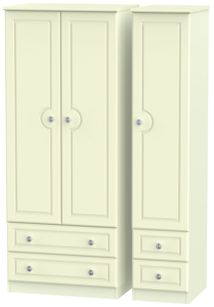 Pembroke Cream 3 Door 4 Drawer Wardrobe