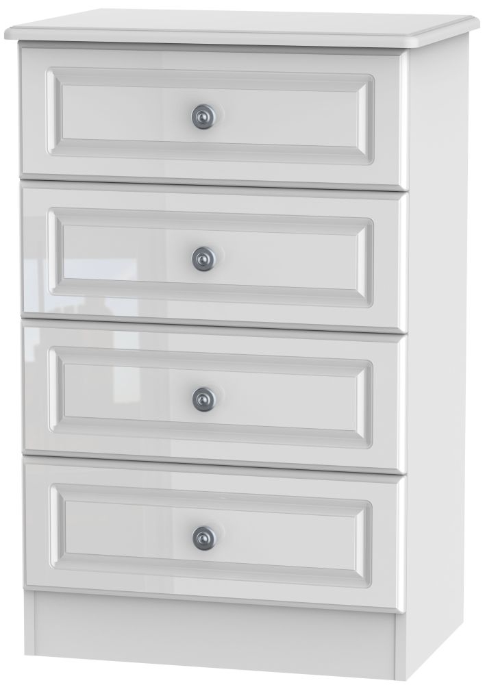 Pembroke High Gloss White 4 Drawer Midi Chest