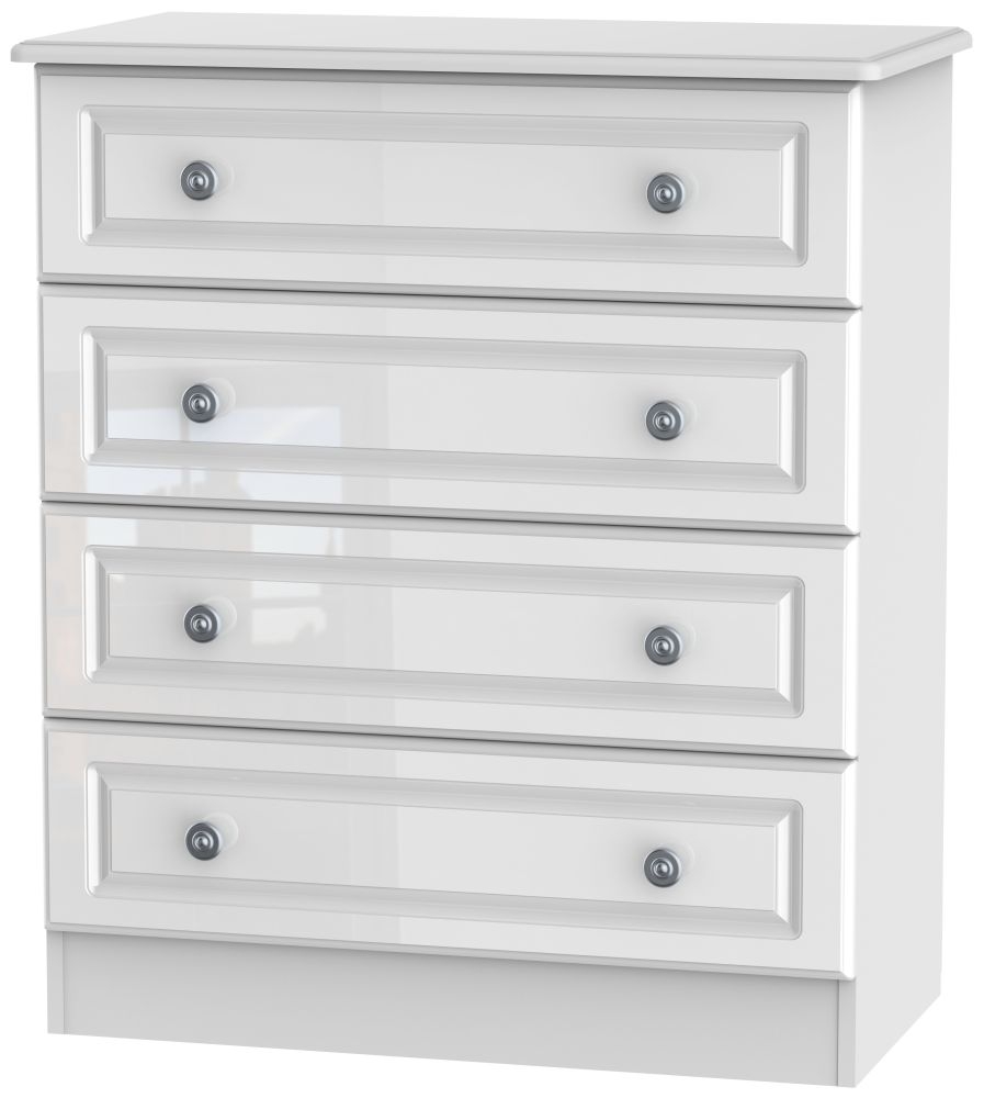 Pembroke High Gloss White 4 Drawer Chest